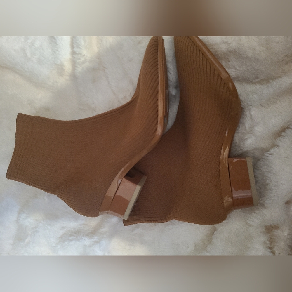 Pashion Footwear Brown Booties Convertible Heel